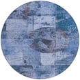 thumbnail image 3 of HomeRoots 625363 8 ft. Blue & Sky Blue Abstract Washable Transitional Indoor & Outdoor Round Area Rug, 3 of 9