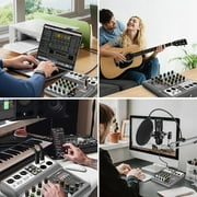 Aveek Professional Audio Mixer, Sound Board Mixing Console with 5 Channel Mixer, Stereo DJ Mixers for Recording, Live Streaming, Podcasting