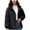 Black, variant on Women's Plus Size Puffer Jacket with Hoodie Casual Colored Long-Sleeved Hooded Jacket Oversized Puffer Coat(Purple L)
