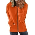 thumbnail image 2 of Full Zip Hoodies for Women Zipper Open Front Fleece Lined Jacket Hooded Coats Cardigan Plain Oversized Sweatshirts with Pocket Trendy School Casual Jackets, 2 of 5