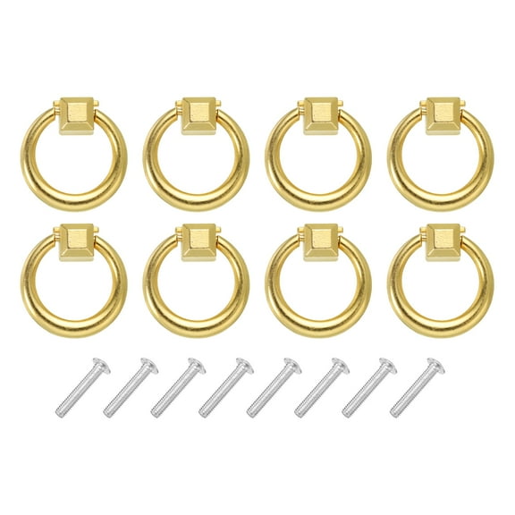 Uxcell 8 Sets Modern Drawer Pull Handles with Screws for Dresser Drawer, Gold Tone