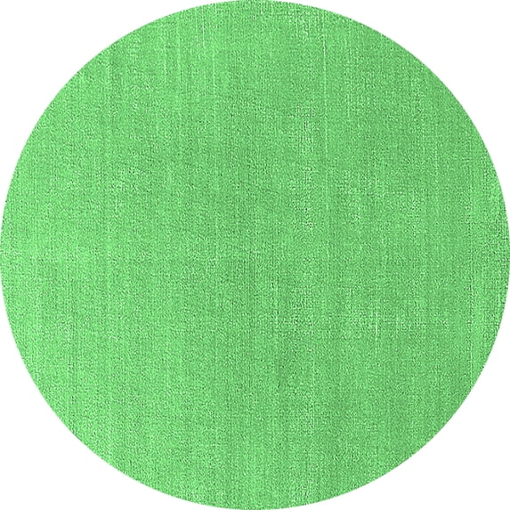 Ahgly Company Indoor Round Solid Emerald Green Modern Area Rugs, 7' Round
