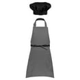 thumbnail image 2 of Aislor Kids Girls Boys Cotton Adjustable Apron and Chef Hat Set with Pockets for Kitchen Cooking Baking Wear Gardenin Black L, 2 of 7