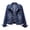 Dark Blue, variant on Fashion Denim Jackets For Women Long Sleeve Lapel Button Down Cropped Light Wash Short Jean Jacket With Pocket