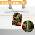 thumbnail image 3 of Square PU Leather Luggage Tags - 2 Pack with Privacy Cover and Stainless Steel Ring - Suitable for Travel, Backpack, Handbag - Suitcase Tags, Travel Tag Cactus, 3 of 7