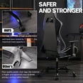 thumbnail image 7 of Ergonomic Gaming Chair with Footrest for Adults Big and Tall Leather Computer Desk Chair with Headrest Adjustable Lumbar and Armrest 400LBS Load Swivel Video Game Office Chair, Black, 7 of 7