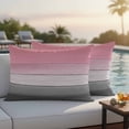 thumbnail image 6 of Outdoor Waterproof Pillow Covers Farm Wood Board Pink Gradient Decorative Throw Pillow Protectors,Pillowcase Cushion Cases for Patio Sofa Garden Couch,20x12in,Pack of 2, 6 of 14
