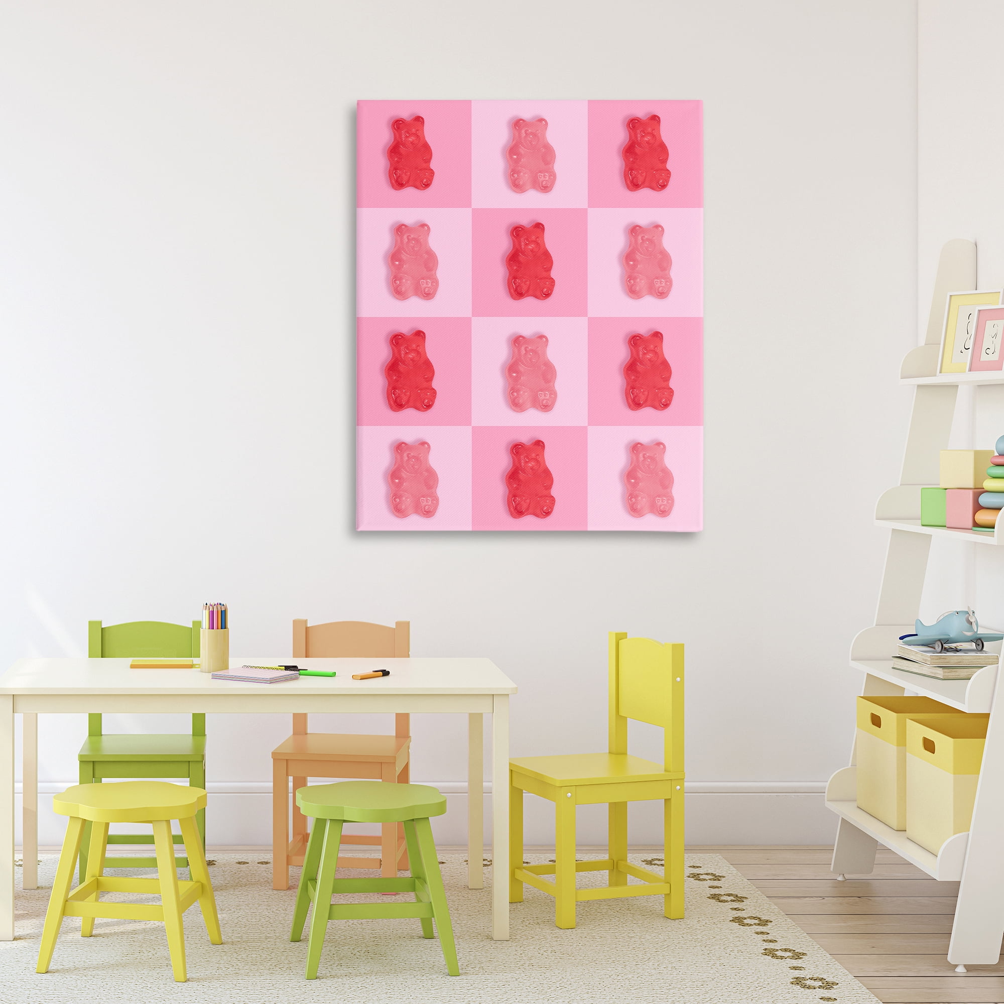 Stupell Industries Pink & Red Candy Bears Canvas Wall Art, design by LISH Creative