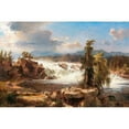 thumbnail image 2 of Franz Richard Unterberger 24x17 Black Ornate Framed Double Matted Museum Art Print Titled: Thundering Waterfall, 2 of 5