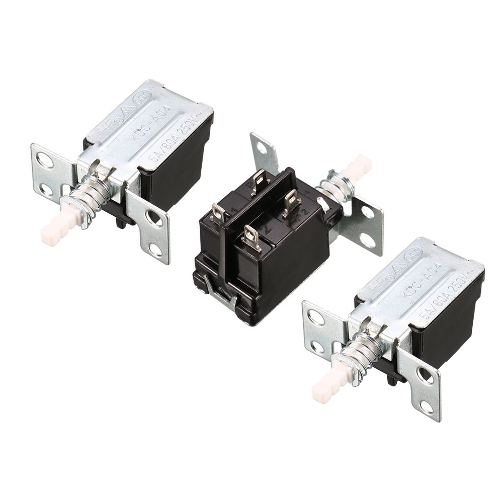 3 Pcs KDC Type DPST Latching Action Push Button Power Switch 250VAC 5A