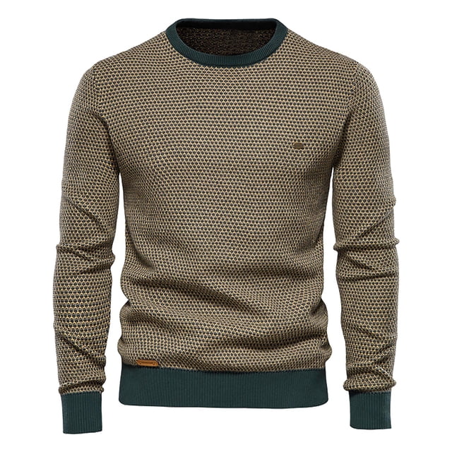 Fankiway Men'S O-Neck Sweater Soft Casual Sweaters for Men Classic Pullover Sweaters with Ribbing Edge