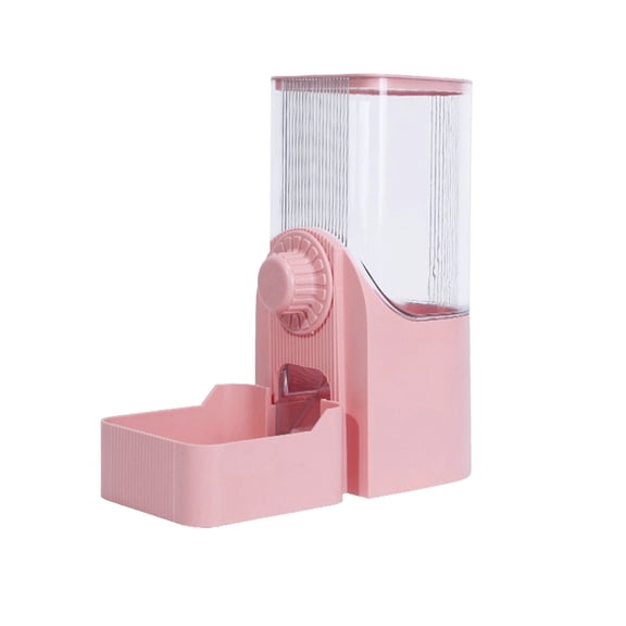Bcylexb Wall Mounted Automatic Pet Feeder, Food Bowls for Hamsters Rabbits Small Dogs and Cats, Food Dispenser and Water Bowl for Kittens, Pink
