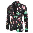 thumbnail image 2 of Traje de Navidad para hombre, solapa con estampado de Papá Noel, abrigo cálido con botones a la moda para invierno, chaqueta holgada informal de manga larga, cárdigan para hombre, 2 of 5