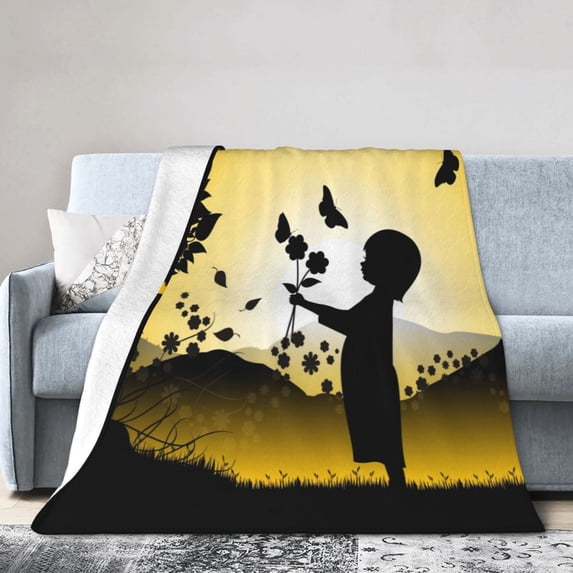 Anti-Pilling Flannel Bed Throw Blankets Antique Baby - Couch-Ultra-Soft Micro Fleece Sofa Bed Camping Travel Blanket for Adults 50"x40"