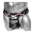 thumbnail image 1 of Gay Mens Sissy Panties Lingerie See Through Newest Mesh Lace Thongs Bowknot Open Crotch Jockstraps Bikini Underwear Cover, 1 of 5