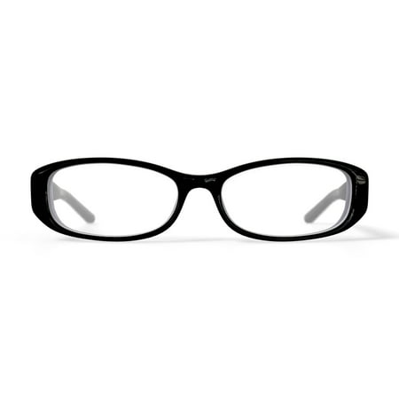 Contour Women's FM13034 Rectangular Prescription Eyeglasses with Case, Black