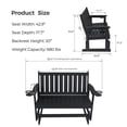 thumbnail image 4 of Innovaze Poly Lumber Patio Glider Bench, Durable HIPS Material, Weather-Resistant Glider Bench for Outdoor Porch Garden (Black, 2-Seater), 4 of 7