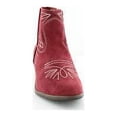 thumbnail image 3 of Lucky Brand Floriniah Red Suede Ankle Boots Fashion Block Heel Cowgirl Booties (Red Suede, 5), 3 of 3
