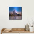 thumbnail image 5 of Luxe Metal Art 'Chicago - Amber Sunset Glow' by Epic Portfolio Metal Wall Art, 12" x 12", 5 of 9