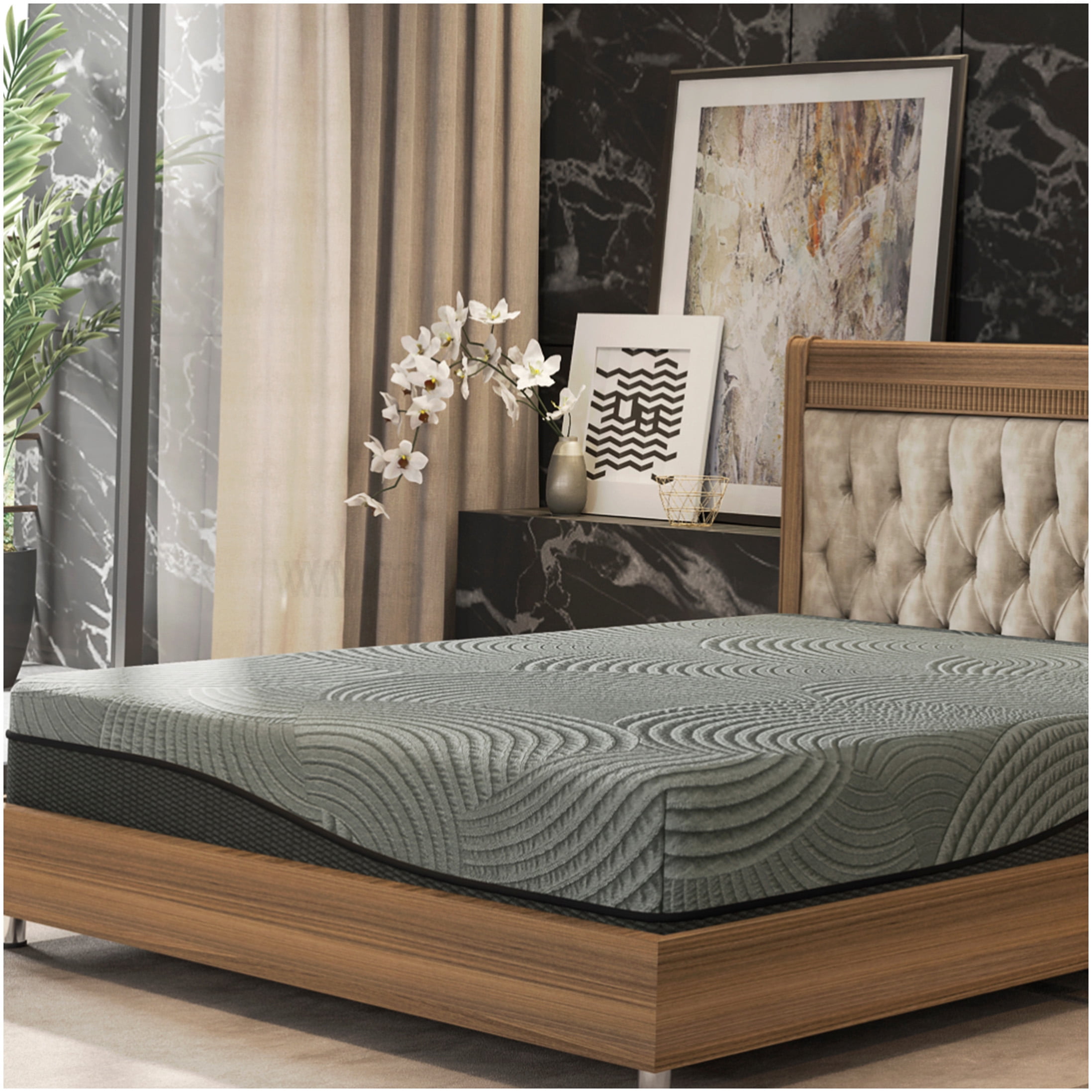 CHAMPFLAG King Size Gel Memory Foam Mattress, 10 Inch Medium Firm Bed-in-a-Box, Cooling Technology, CertiPUR-US Certified for Motion Isolation