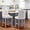 Beige, variant on Velvet Upholstered Bar Stools Set of 2 with Back and Wood Legs, Metal Pulling Ring, Armless Counter Height Barstools for Kitchen Island, Pub