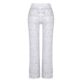thumbnail image 5 of Pantalones de mujer Pantalones largos de playa calados con encaje Pantalones de protección solar con corte de bota, 5 of 5