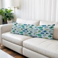 thumbnail image 2 of Blue Fishes Body Pillow Cover 20 x 54 Inch Decorative Pillow Cover Cartoon Coastal Ocean Fish Striped Wooden Lumbar Pillowcase Seasonal Rectangle Cushion Case for Couch Sofa Bed Living Room, 2 of 9