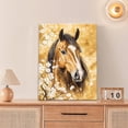 thumbnail image 2 of Horse Wall Art Canvas Rustic Horse Wall Decor Prints Framed Painting Farmhouse Flower Pictures Gifts Artwork for Bathroom Living Dining 12"x16", 2 of 6