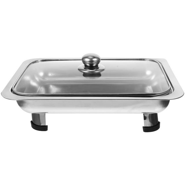 EIGTHTAIL Plateau Chauffant en Acier Inoxydable Serveurs de Buffet Réchauffe-Plat Ensemble de Buffet avec Couvercle en Verre Ensemble de Réchaud de Buffet Chauffe-Nourriture pour Fêtes Buffets Chauffe-Nourriture