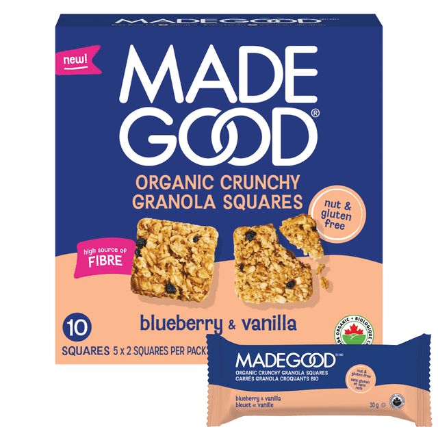 MadeGood Carrés Granola Croquants Bio Bleuet & Vanille 5 Barres