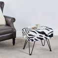 thumbnail image 4 of Home Soft Things Faux Fur Ottoman- Zebra - Black Leg - 19x13x17", 4 of 5