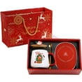 thumbnail image 1 of Ceramic Gift Box Cup Set, 400ml Capacity, 9.5x10.7cm, Holiday Present for Christmas & New Year, Festive Design, Home & Office Use, Exquisite Detail, 1 of 7