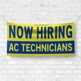 thumbnail image 4 of Now Hiring AC Technicians 13 oz Heavy Duty Vinyl Banner AC Technician Jobs Available Help Wanted Sign for Business Advertising Indoor/Outdoor Single-Sided with Metal Grommets (2x5 ft, Ye & Bl), 4 of 6