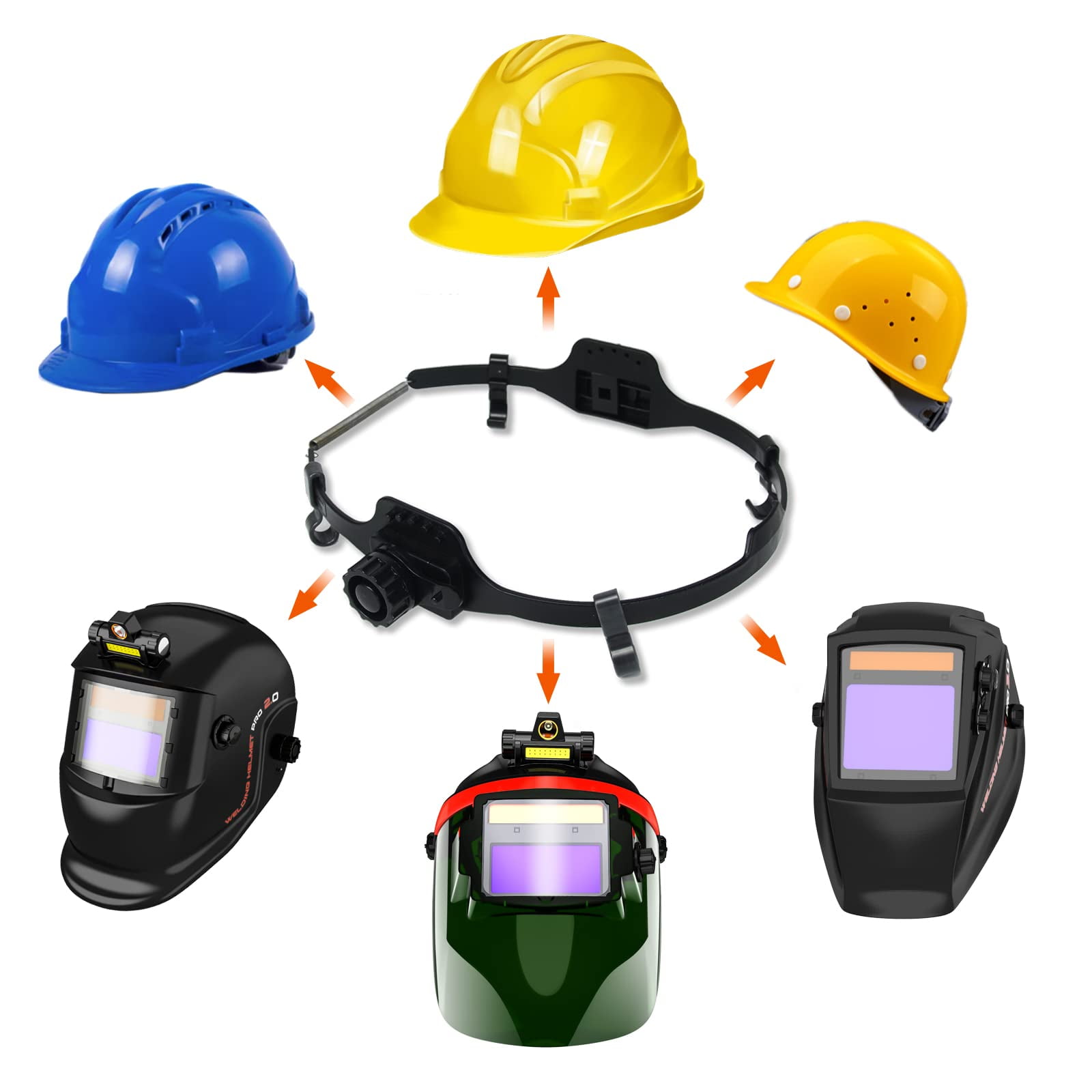 TRQWH Hard Hat Adapter Replacement Speedyloop Hard Hat Mounting System for TRQWH All Series Welding Helmets