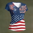 thumbnail image 5 of Iaqnaocc 4th Of July Shirts for Women Independence Day Short Sleeve 250 Anniversary Usa Flag Patriotic 250th Anniversary Flag Tee Shirts Usa Flag Red White and Blue T Shirts for Women Blue M, 5 of 5