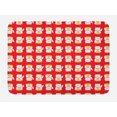 thumbnail image 1 of Japanese Cat Bath Mat, Lucky Maneki Neko Luck Fortune Prosperity Backdrop, Plush Bathroom Decor Mat with Non Slip Backing, 29.5" X 17.5", Vermilion White Mustard, by Ambesonne, 1 of 2