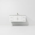 thumbnail image 5 of Geneva 48 in. W Glossy White Bath Vanity, Carrara Marble Top, and Faucet Set, 5 of 11