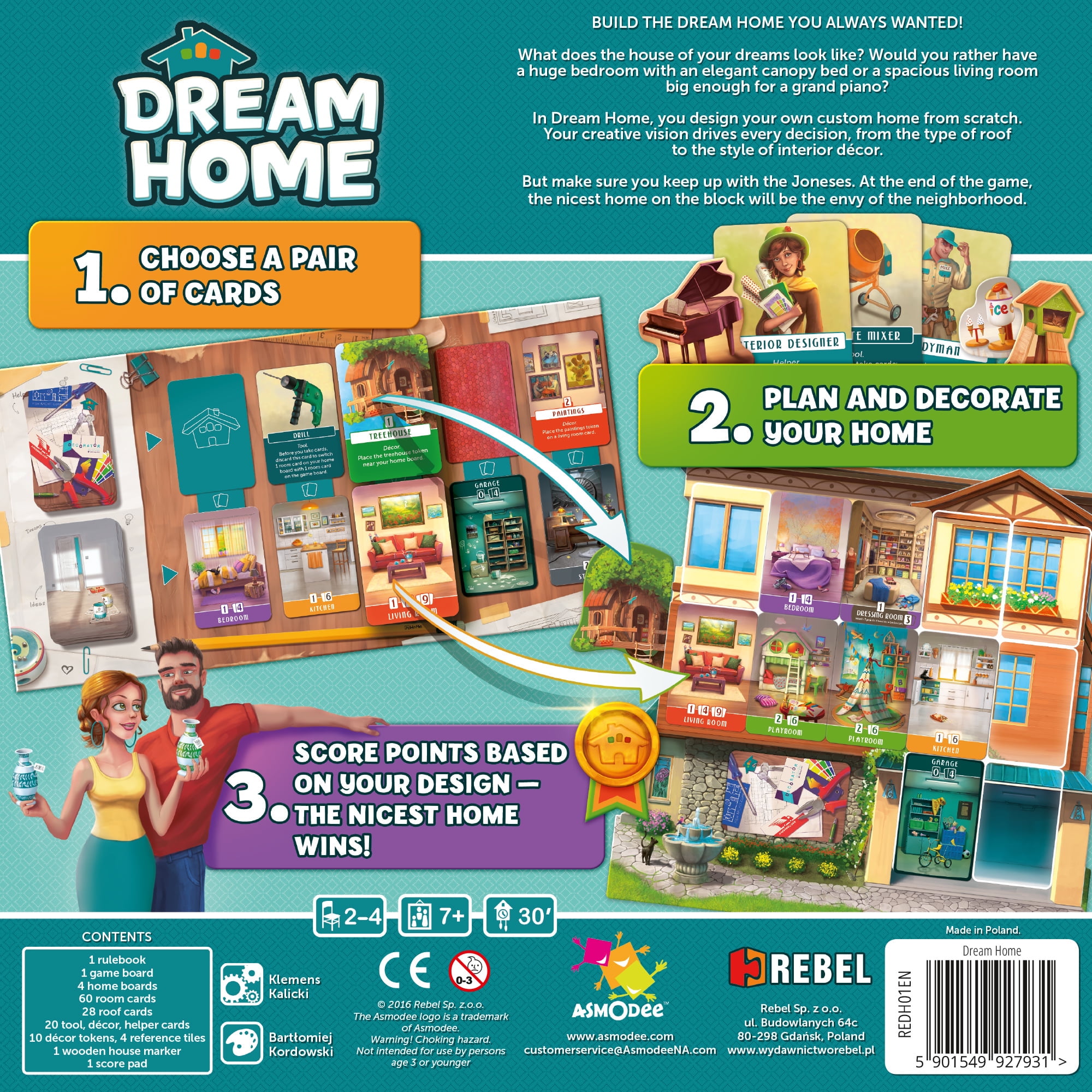 Dream Home Strategy Board Game for ages 7 and up, from Asmodee