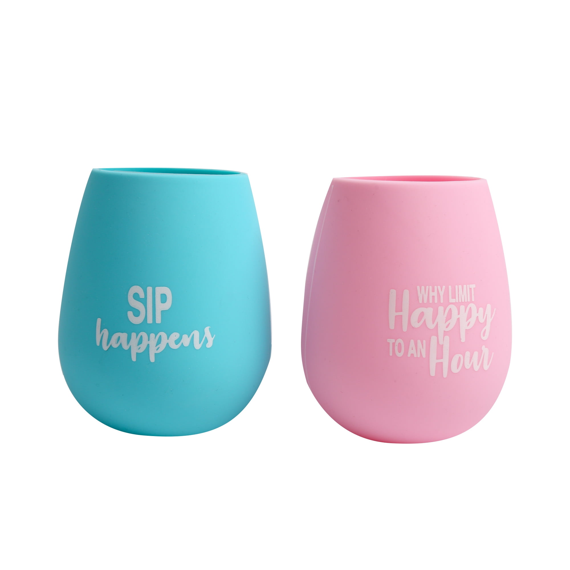 Silicone Wine Glass Cups, Pink and Blue, 2 Ct. Walmart Inventory