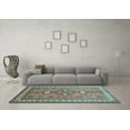thumbnail image 3 of Ahgly Company Indoor Square Persian Light Blue Traditional Area Rugs, 5' Square, 3 of 4
