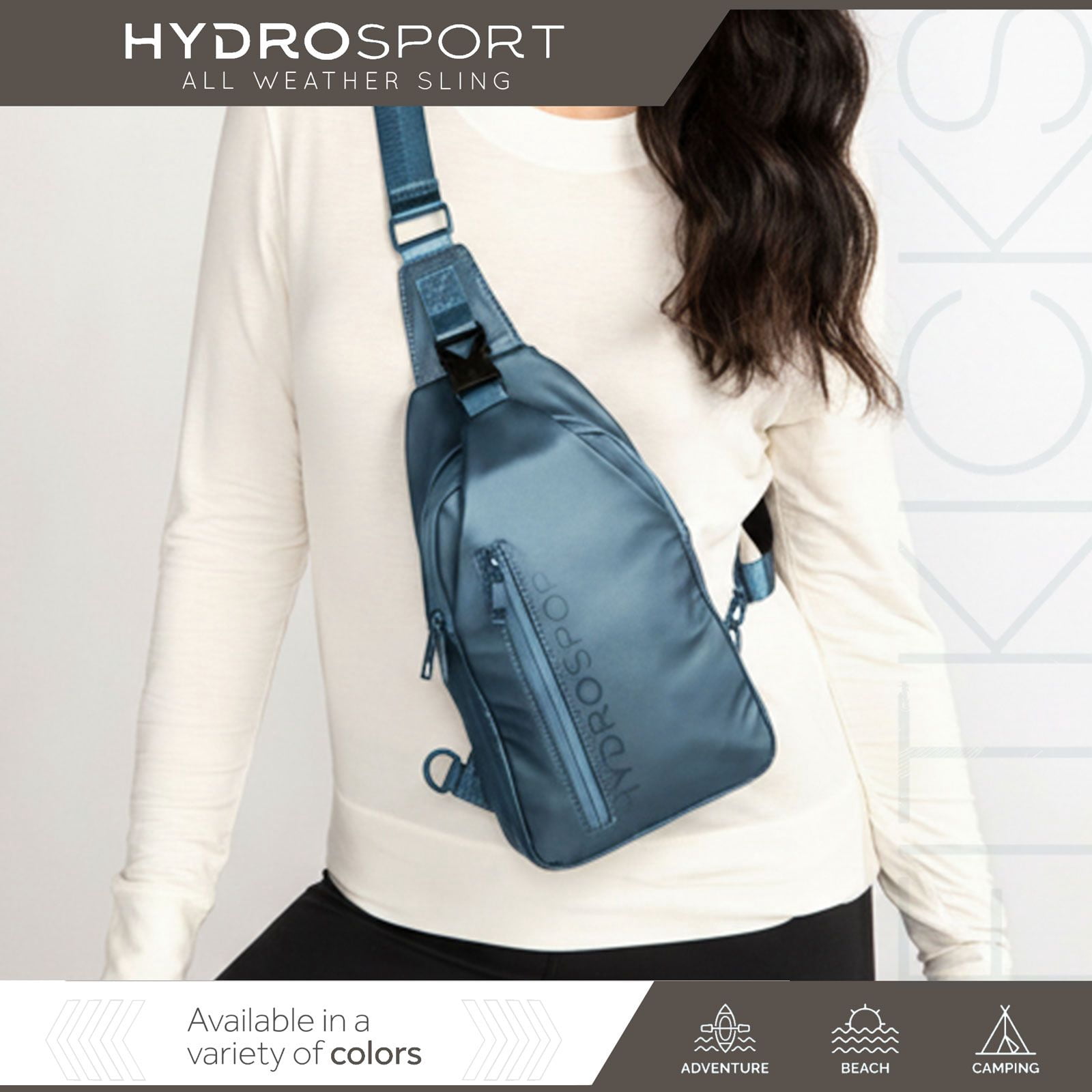 FITKICKS Hydrosport All Weather Sling Bag Crossbody Travel Hiking Chest Bag, Deep Sea Navy (Unisex)