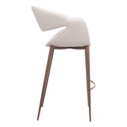 Limay Barstool Beige & Walnut Barstool, Modern Style, Plush and durable faux leather fabric, Steel, Indoor Bar