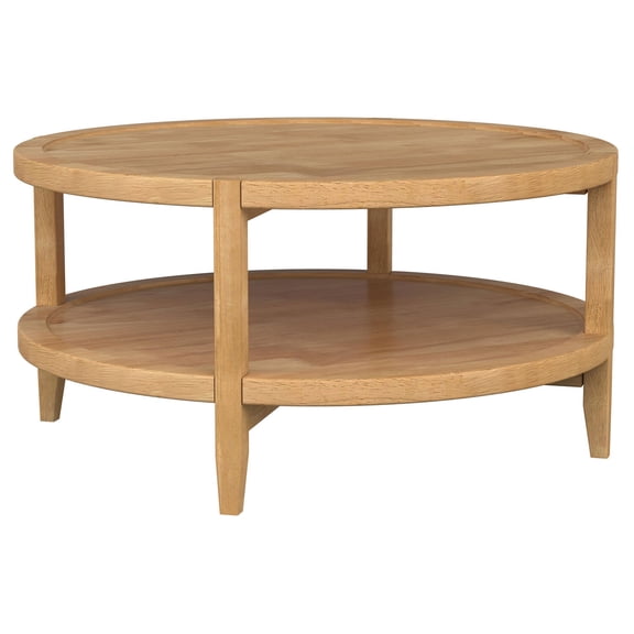 Beachy Beauty Round Solid Wood Coffee Table Brown