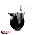 thumbnail image 2 of 5 Inch Phenolic 3/8 Inch Threaded Stem Caster with Brake, 2 of 2