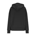 thumbnail image 4 of Htigea Womens Lace Up Hoodies Thin Fleece V-Neck Hooded Sweatshirts Casual Loose Fit Pullover Tunic Tops with Pocket Black S, 4 of 6