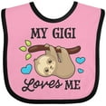 thumbnail image 3 of Inktastic My Gigi Loves Me with Sloth and Hearts Boys or Girls Baby Bib, 3 of 4