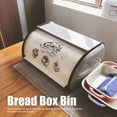 thumbnail image 2 of Bread Box Kitchen Stainless Metal Container for Storage Bin Countertop Keeper Rustic Holder Vintage airtight Counter with Roll Top Farmhouse Bread Boxes, 2 of 9