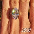 thumbnail image 2 of 20x10mm Marquise Split Shank Solitaire Engagement Ring, Near Colorless 6A Quality Cubic Zirconia, Sterling Silver, 2 of 5
