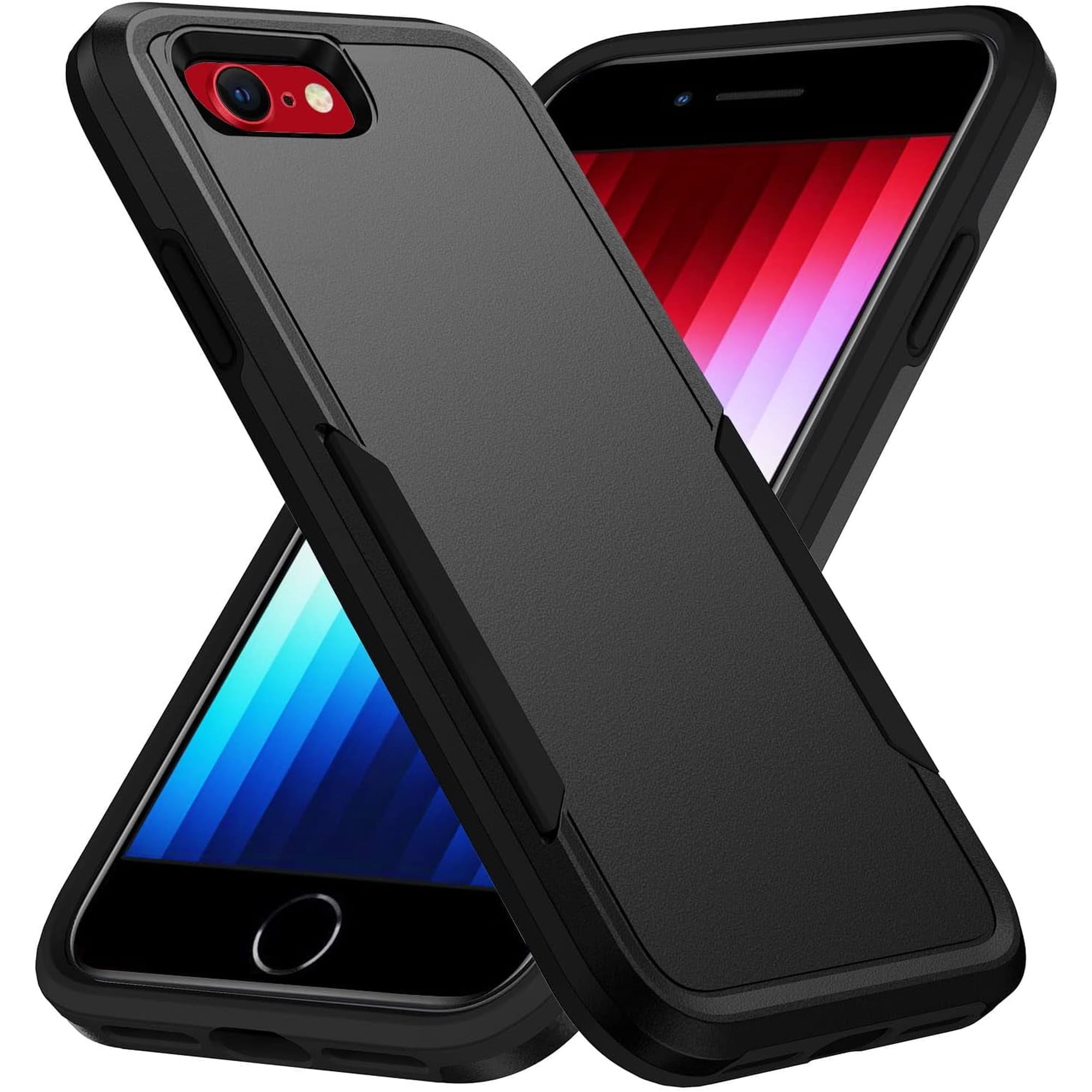 Entronix Heavy Duty Case Compatible with iPhone 8 / iPhone 7, Hybrid Hard Cover, Black