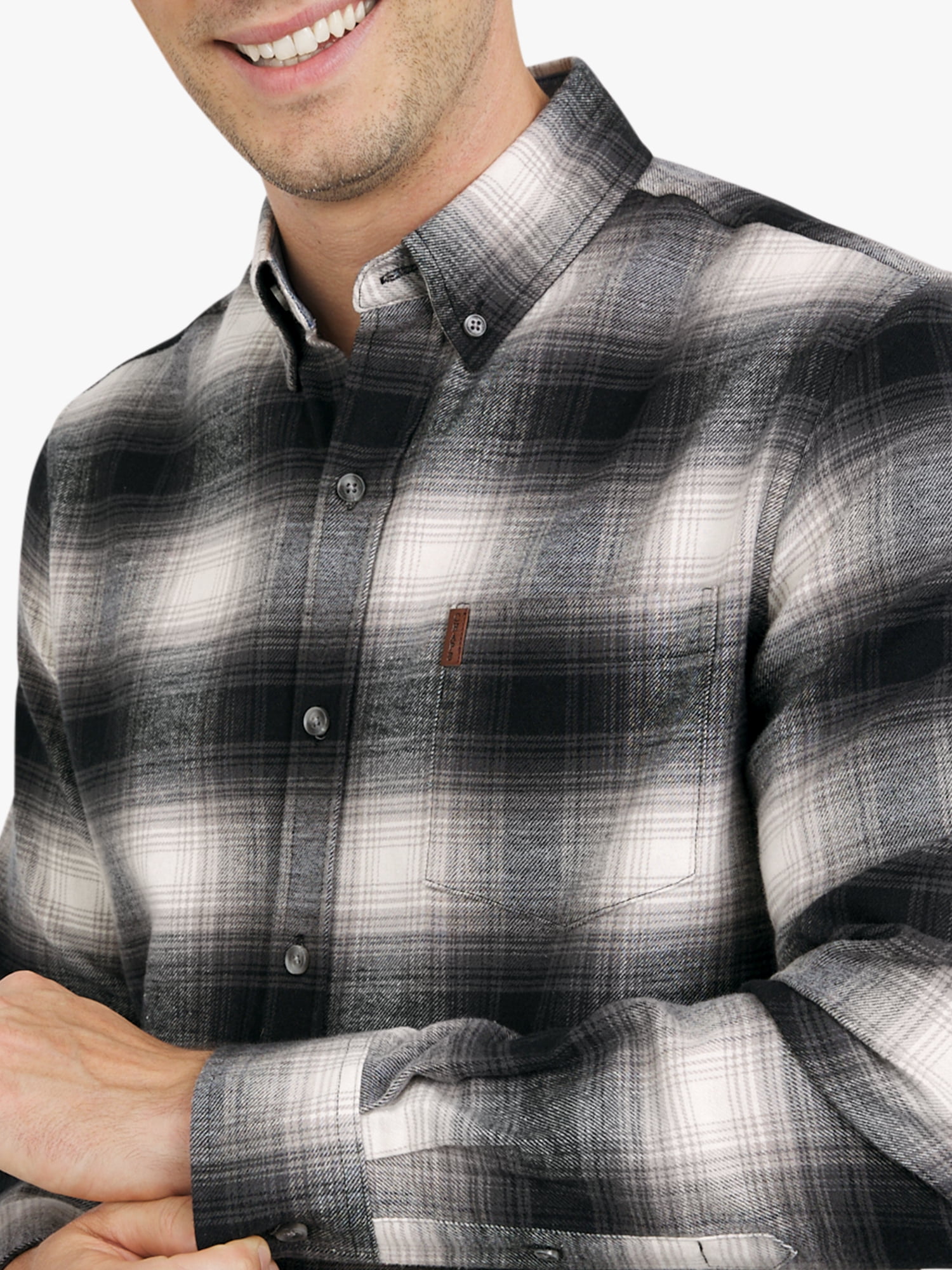 Chaps Men's and Big Men's Comfort Stretch Flannel Shirt, Sizes S-2XL